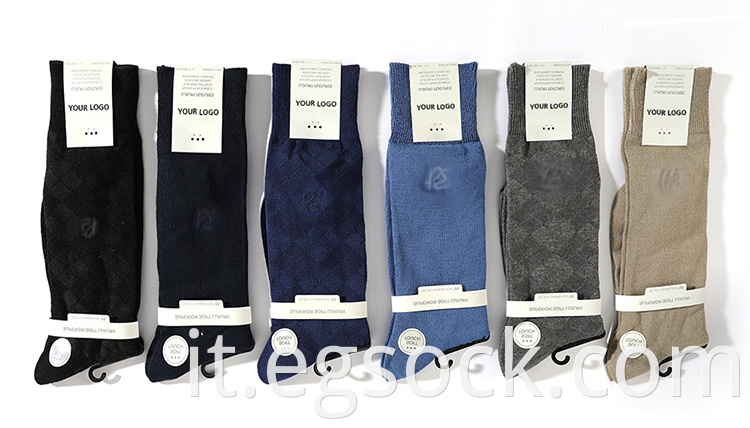 Item Name Manufacturer soft custom embroidery logo designs premium solid color formal bamboo socks women men Model Number EGK2002 Material 77%RAYON FROM BAMBOO,21%POLYESTER,1%SPANDEX,1%OTHER FIBER(EXCLUSIVE OF ELASTIC) Needle 168ND Size One size Weight 60g Gender Unisex Season Four seasons Toe linking Rosso Packaging Customization Service Accept customized design Details Images